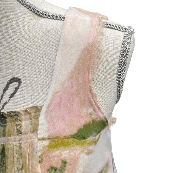 Simply Vera Vera Wang Pink/Green/White Abstract Sleeveless Dress (S) - Picture 6 of 12